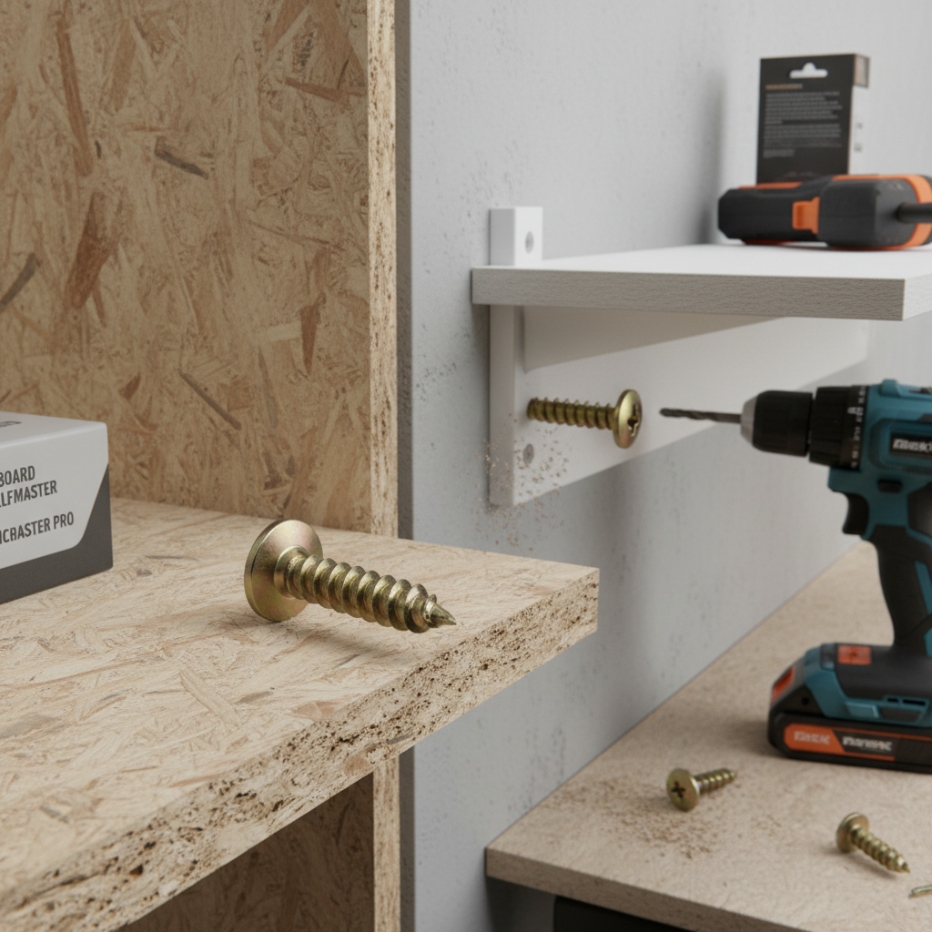 Chipboard Screw For Secure Wall-Mounted Shelving