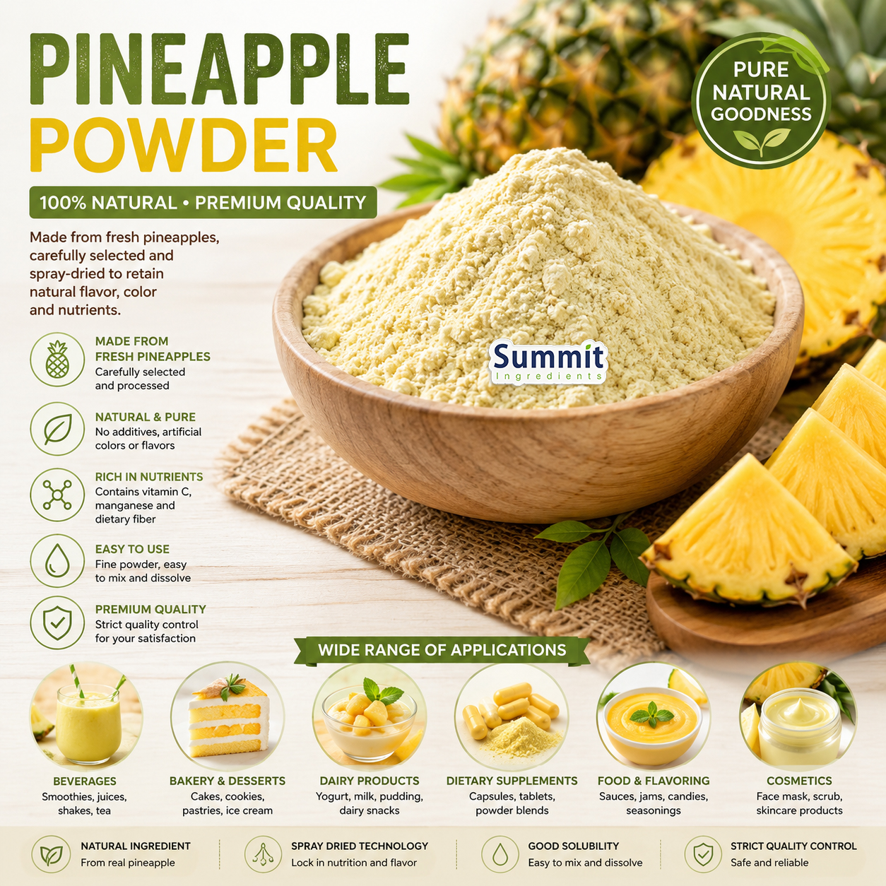 Pineapple Powder: A Convenient Fruit Ingredient for Modern Food and Beverage Products