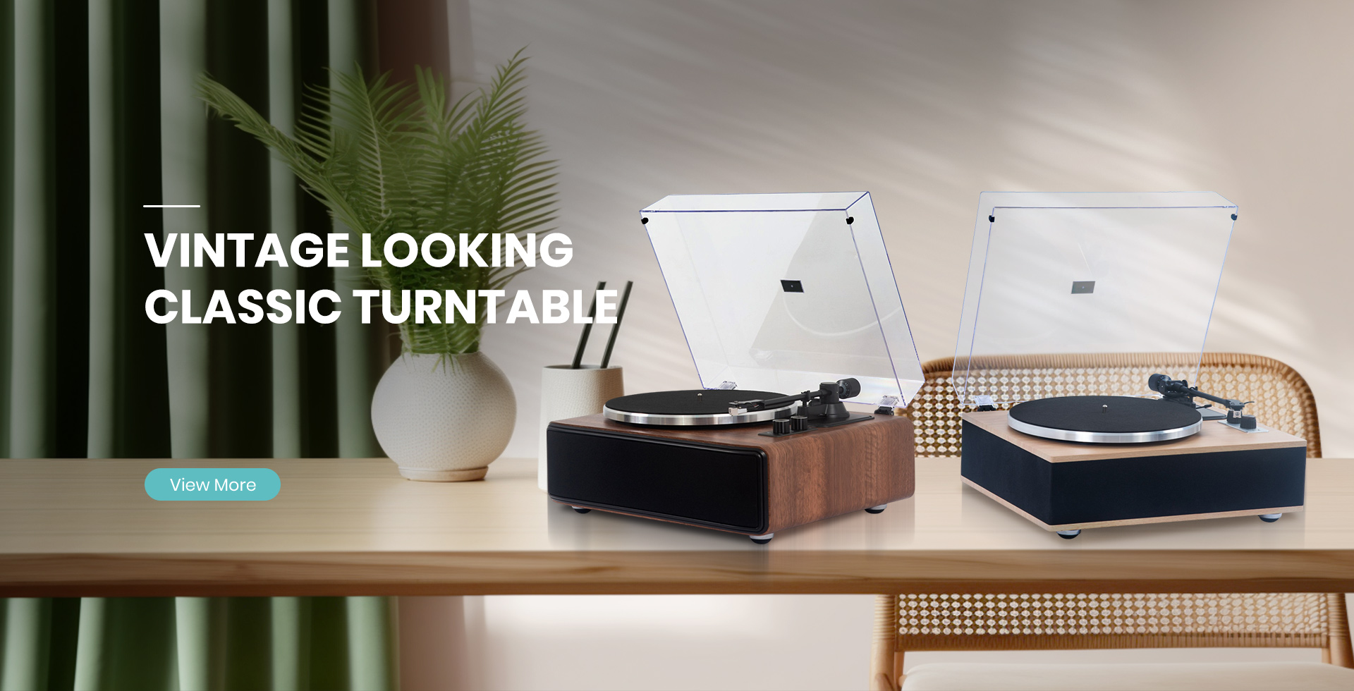 Vintage looking classic turntable