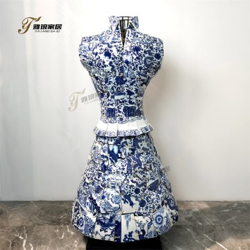 Yalang Home Customization | Exclusive Porcelain Glaze Patchwork Dress Sculpture, Creating an "Exclusive Art Landmark" for Your Space