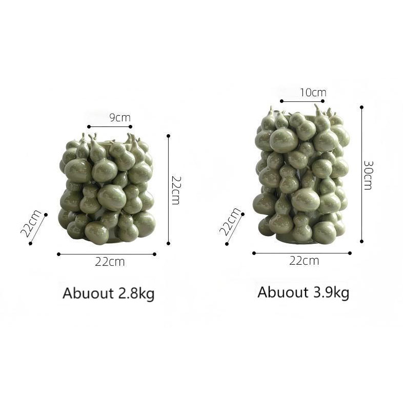 Exquisitely Crafted Ceramic Cluster - Shaped Gourd Vase (5)