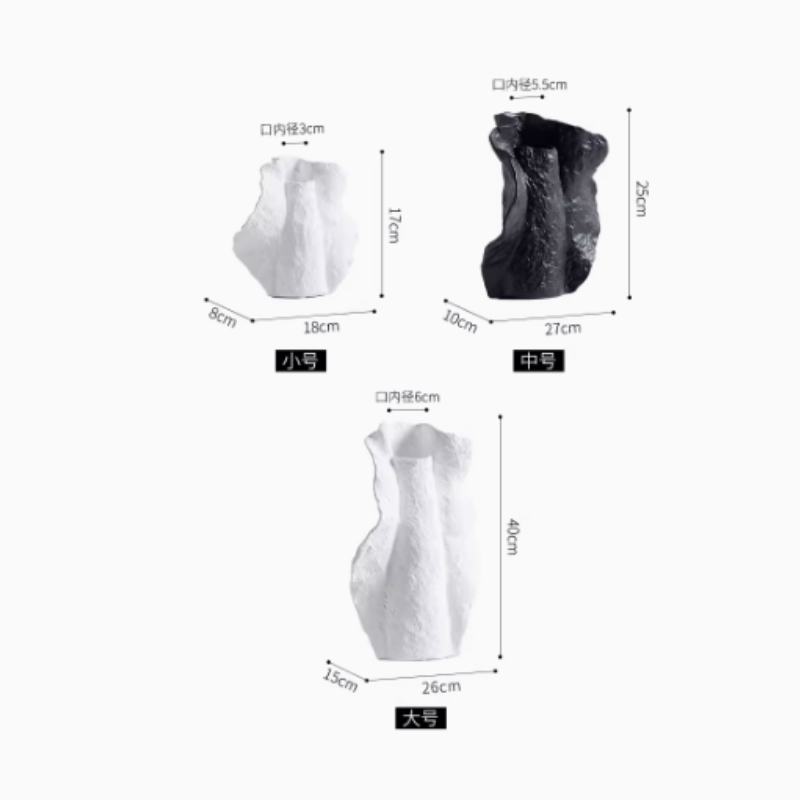 Abstract Textured Ceramic Vase Set-1