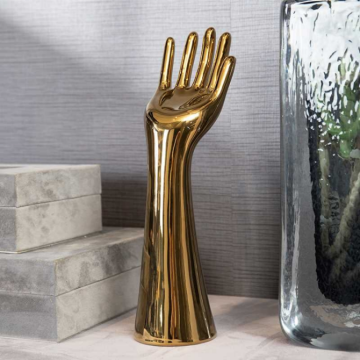 Golden Hand - Shaped Sculpture: Modern Art Decor for Home & Office