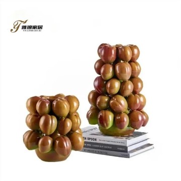 Ceramic Vase Shaped Like Stacked Fruits: Unique Artistic Home Decor Piece