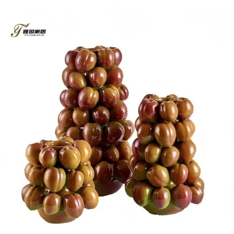 Ceramic Vase Shaped Like Stacked Fruits: Unique Artistic Home Decor Piece