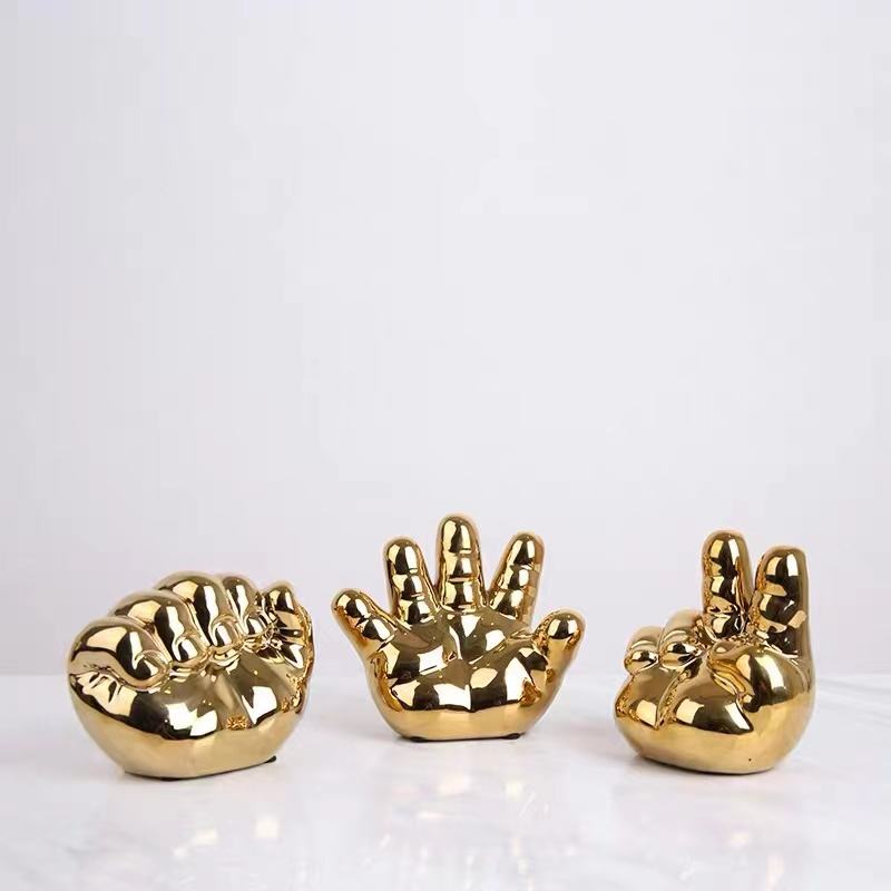 Light Luxury Ornaments Rock Scissors Paper: Elegant Home Decor Accents