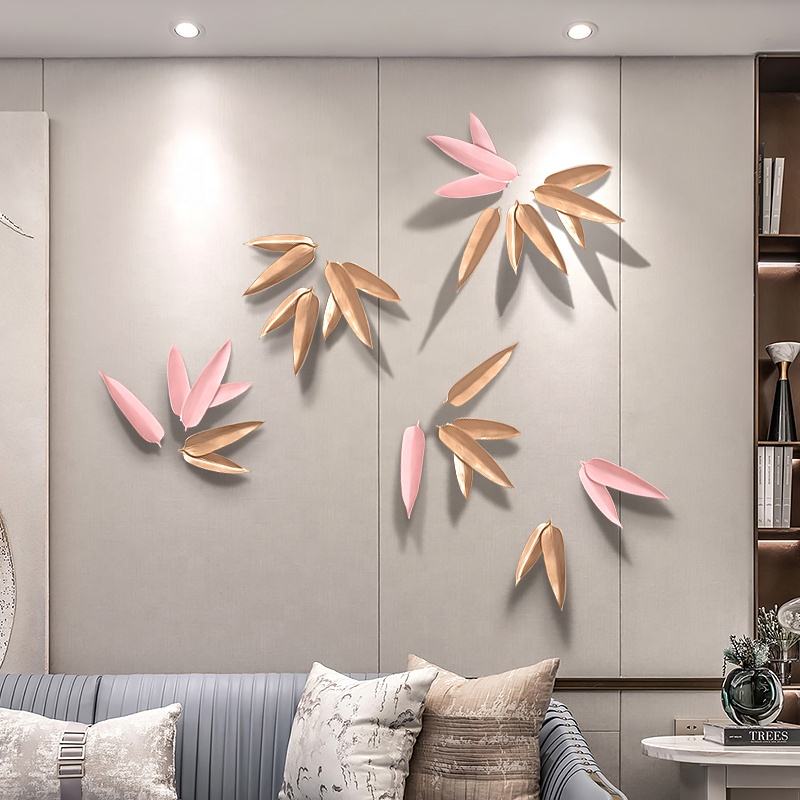 Pink and gold ceramic wall decorations - Add an elegant artistic touch to your space