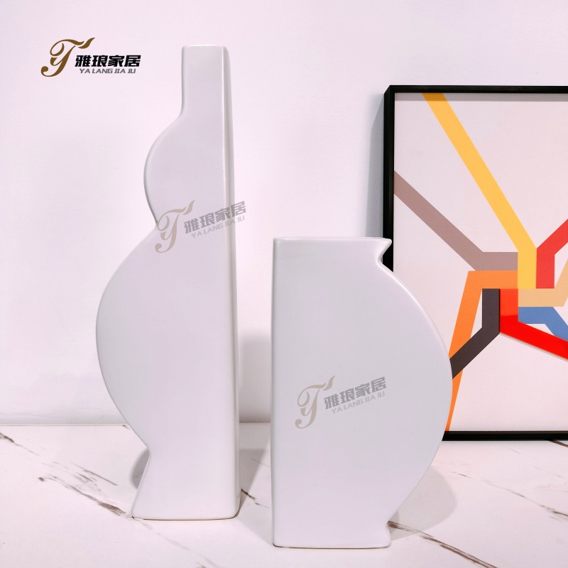 Modern White Ceramic Vase Set: Artistic Home Decor for Elegant Spaces...