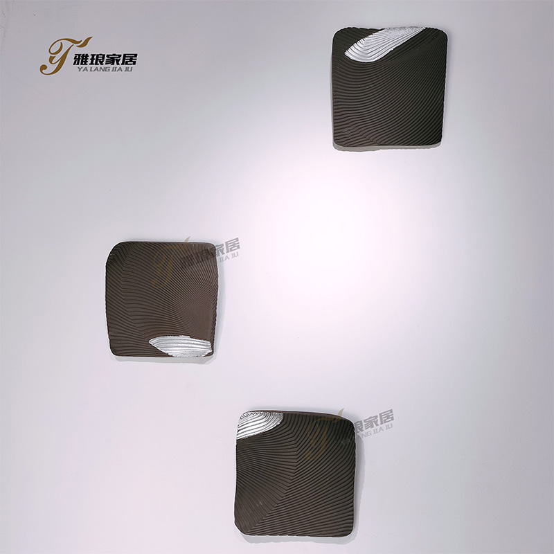 Handmade Original Ceramic Wall Decor: Silver-Inlaid Square Art Pieces for Distinctive Interior Aesthetics