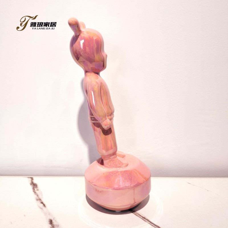 Iridescent Pink Bear Figurine-2