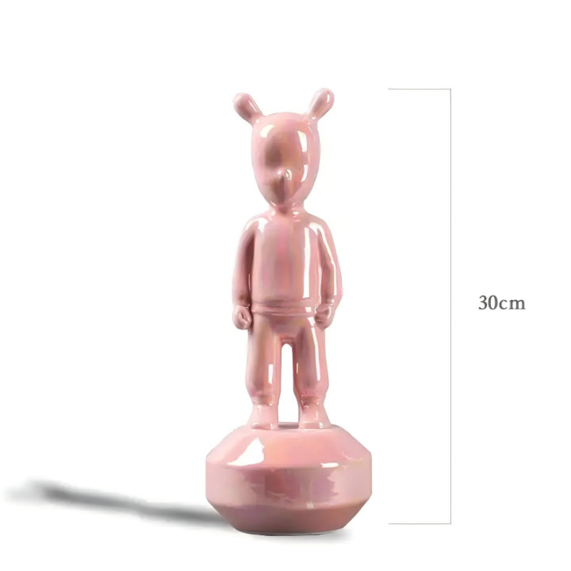Iridescent Pink Bear Figurine-5
