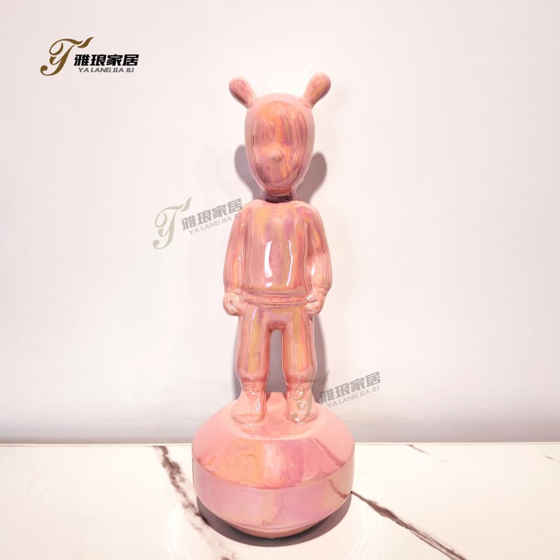 Iridescent Pink Bear Figurine-6