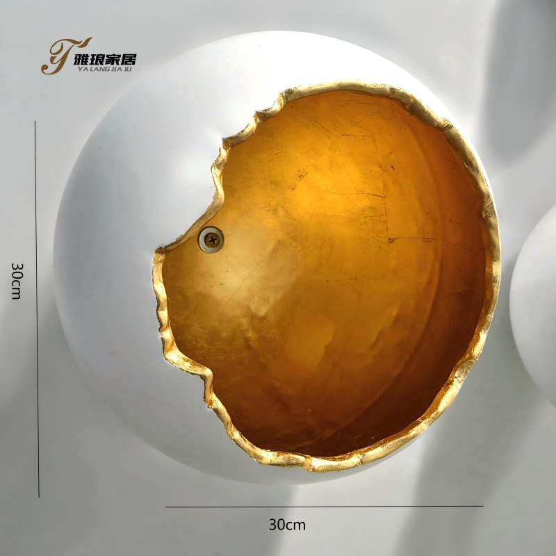 Modern White Sphere Wall Sculp3