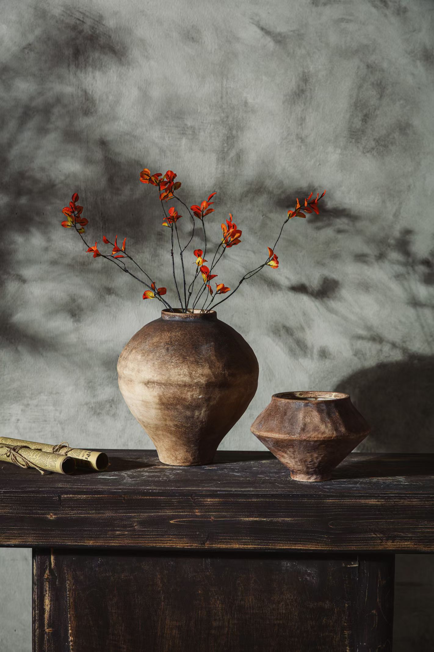 Rustic Ceramic Vases Set - Terracotta-Inspired Farmhouse Home Decor Vessels
