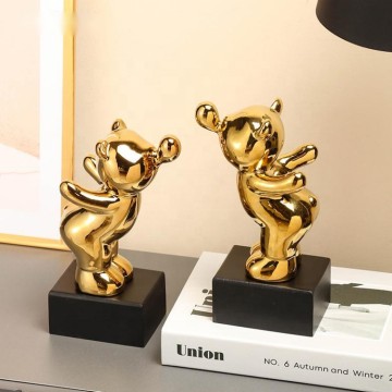 Cute Bear Figurines: Modern Ceramic Home Decor