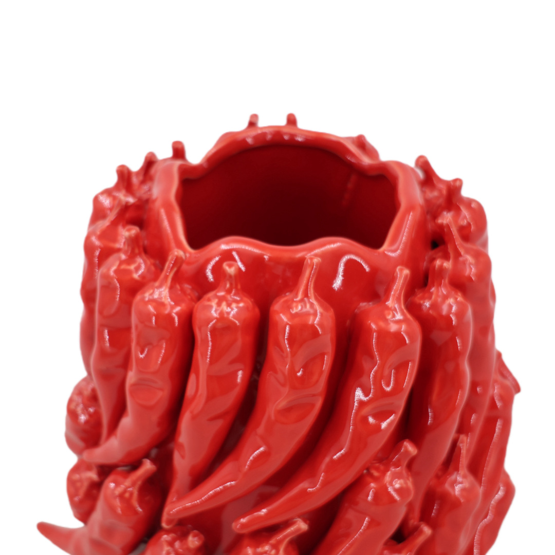 Handmade Red Chili Shaped Ceramic Vase