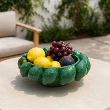 ruit-Shaped Decorative Ceramic Bowl – Lemon & Lime Design for Kitchen & Dining