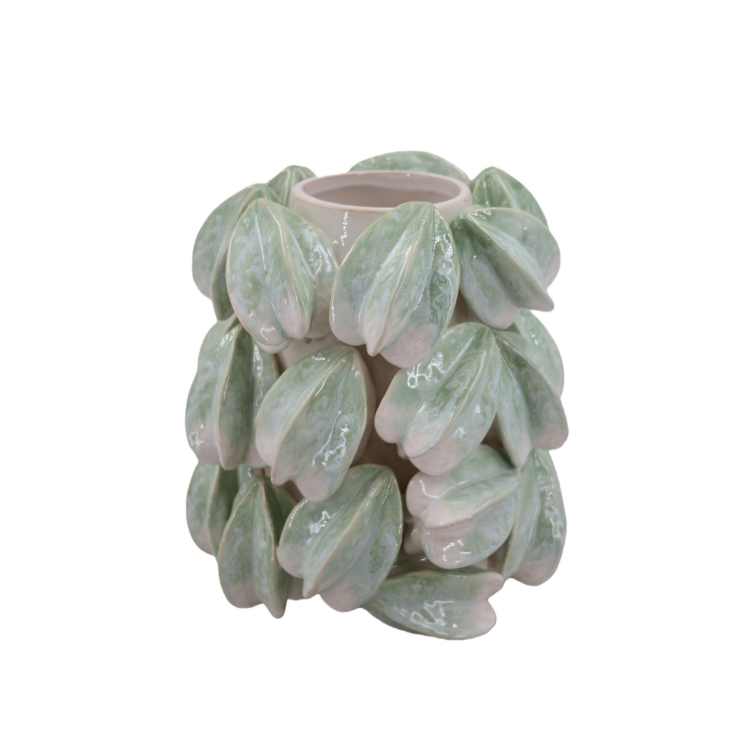 Green Carambola Ceramic Vase