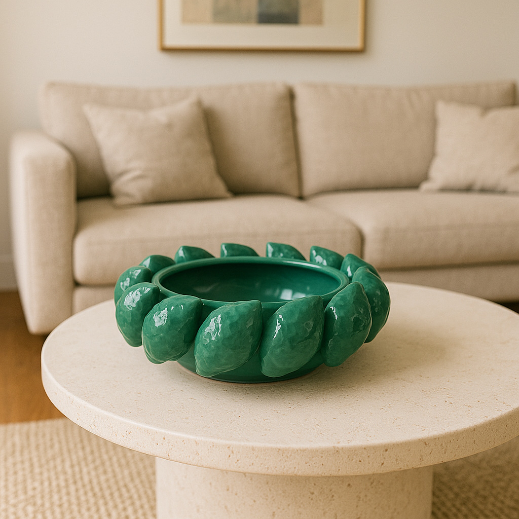 ruit-Shaped Decorative Ceramic Bowl – Lemon & Lime Design for Kitchen & Dining