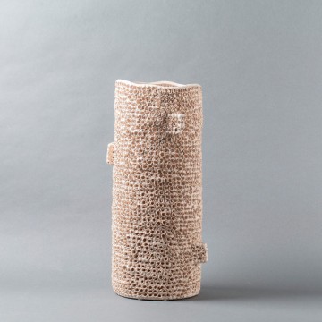 Coral Pattern Ceramic Tall Vase | Handmade Table Vase | Minimalist Wabi-Sabi Decor