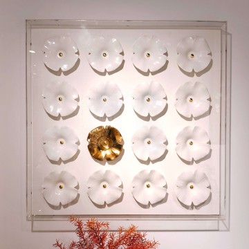 Gold Electroplated Ceramic Floral Wall Art | OEM/ODM Custom Metallic Decor Manufacturer | Bulk Wholesale