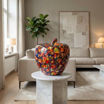 Custom Large Ceramic Apple Sculpture - Bespoke Abstract Art Ornament for Modern Luxury Home Decor