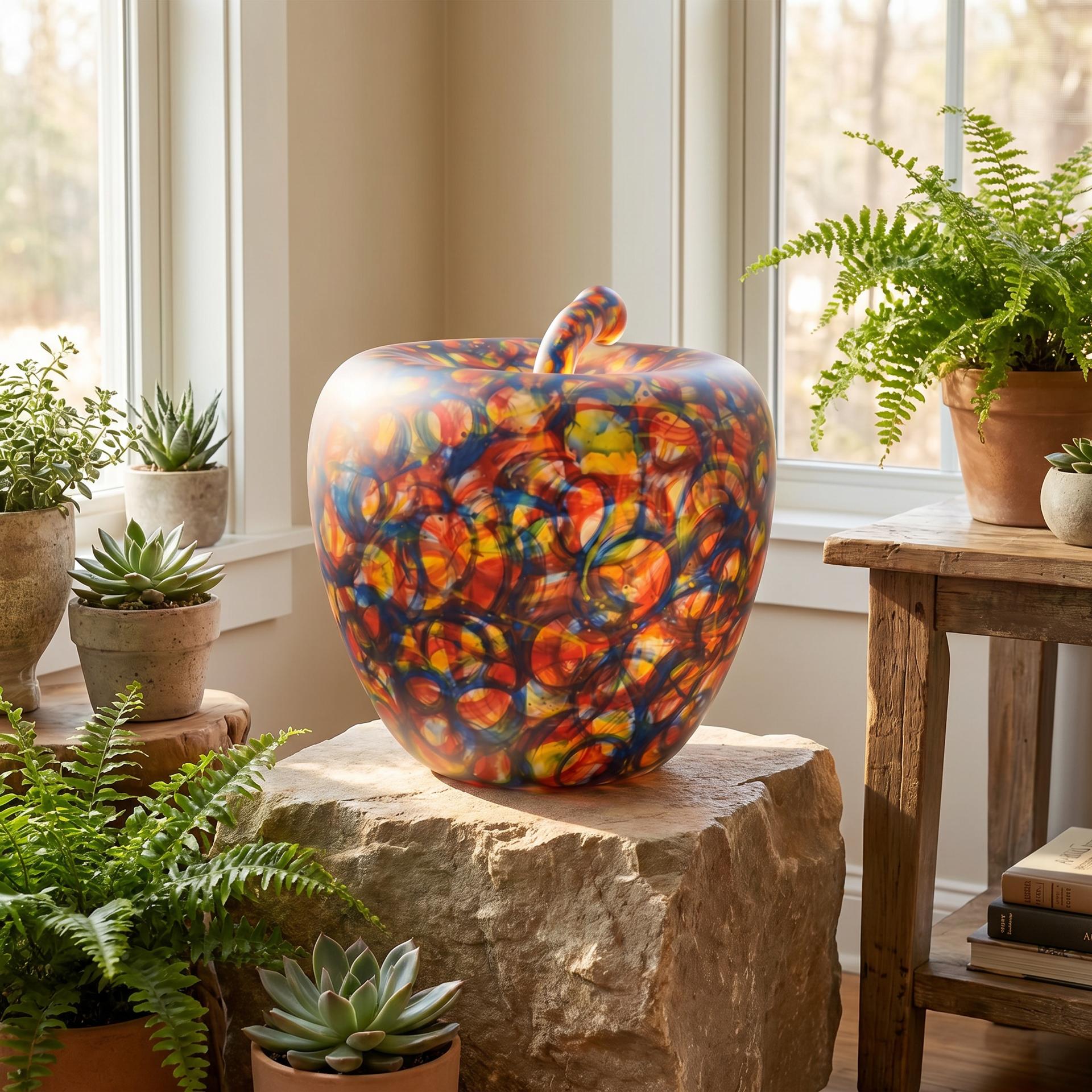Custom Large Ceramic Apple Sculpture - Bespoke Abstract Art Ornament for Modern Luxury Home Decor