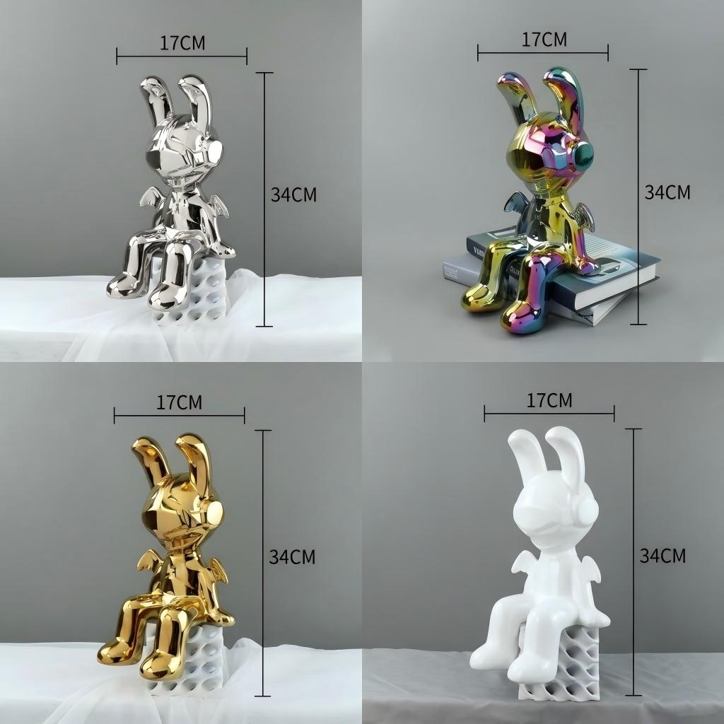 serre-livres lapins en céramique ailés - dimensions combinées.jpg