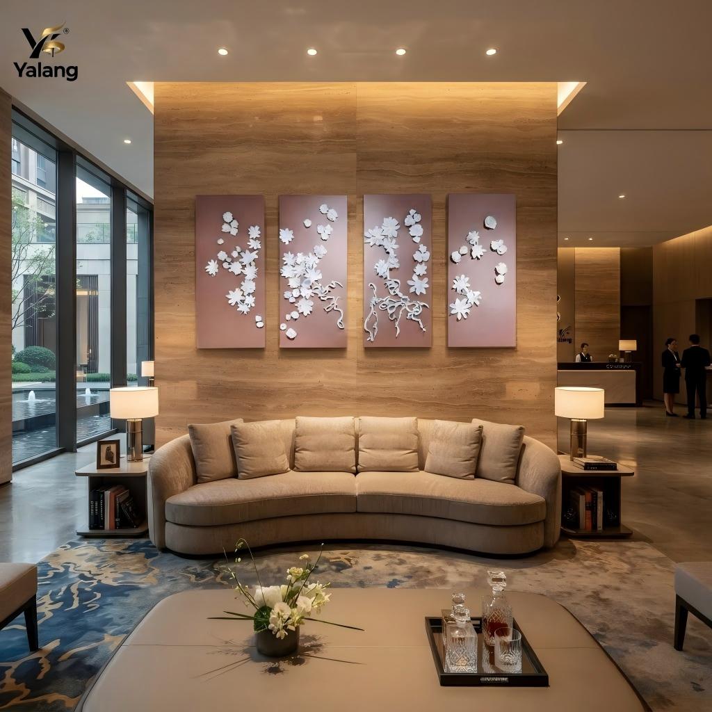 contemporary-hotel-corridor-leather-ceramic-art-combination