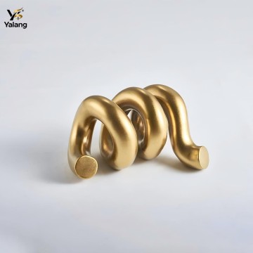 Modern Abstract Ceramic Spiral Tabletop Sculptures | Electroplated Gold & Matte Decorative Accents