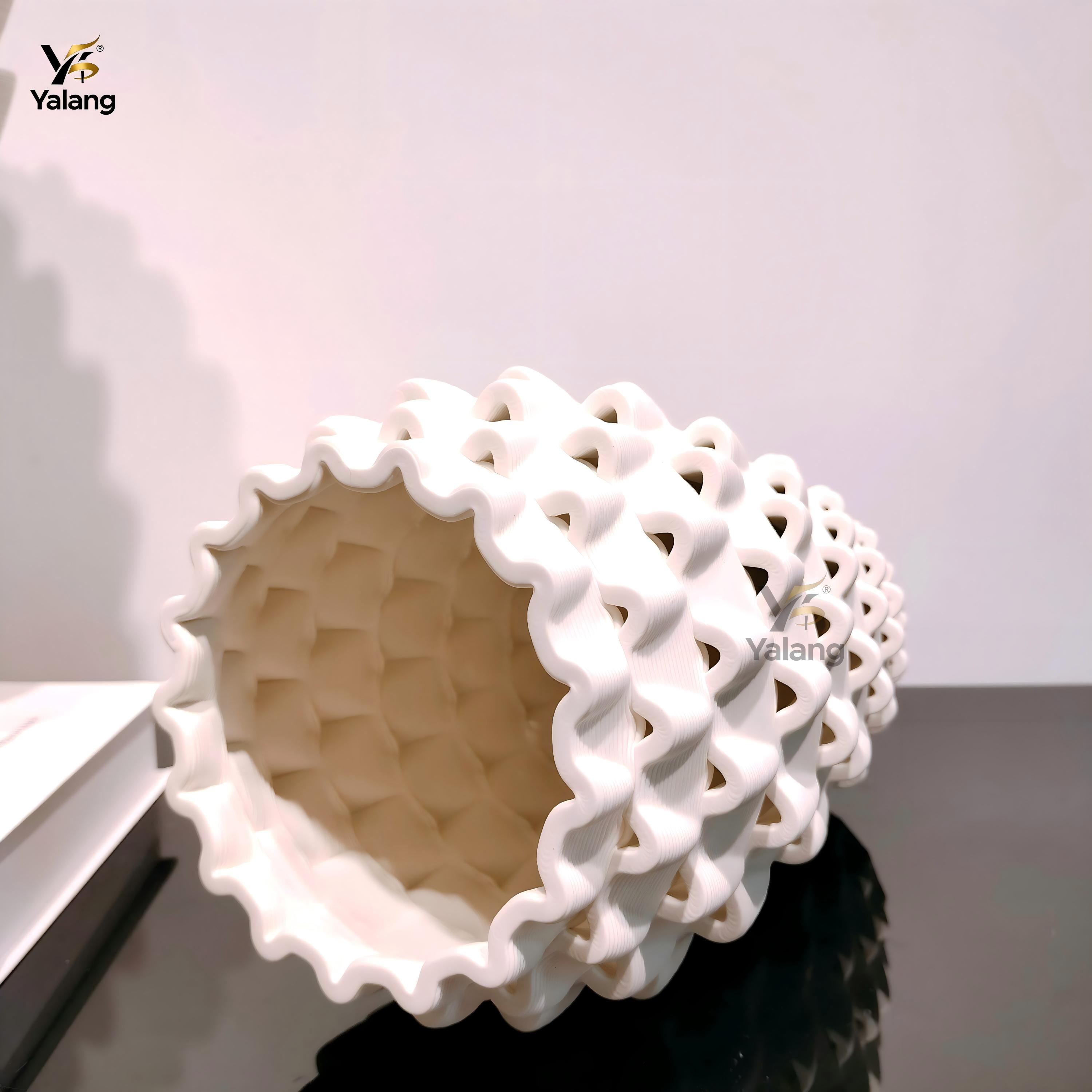 Vaso de cerâmica geométrico impresso em 3D - vista superior