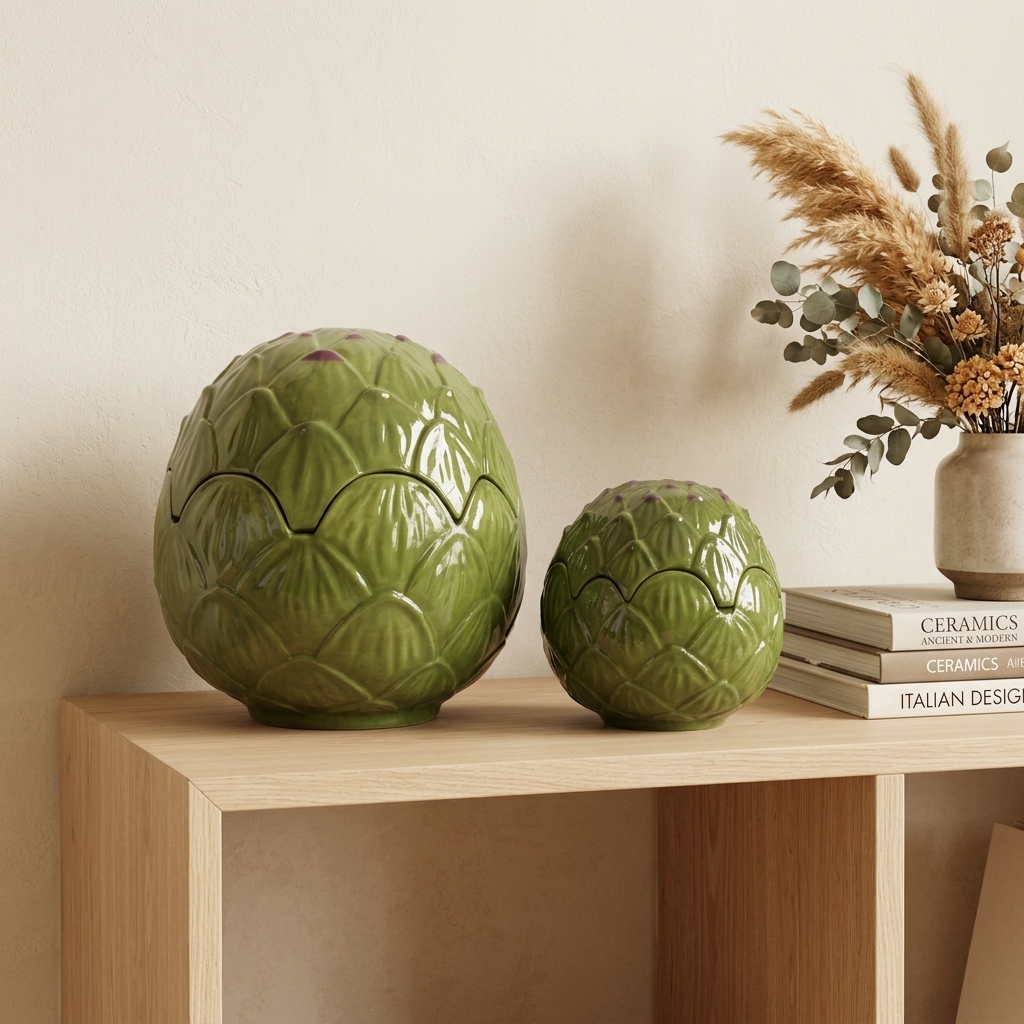 Dual-Functional Artistry: Custom Hand-Painted Ceramic Artichoke Bowls & Decorative Vessels