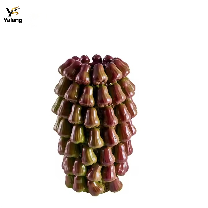 glossy-glazed-wax-apple-cluster-ceramic-vase