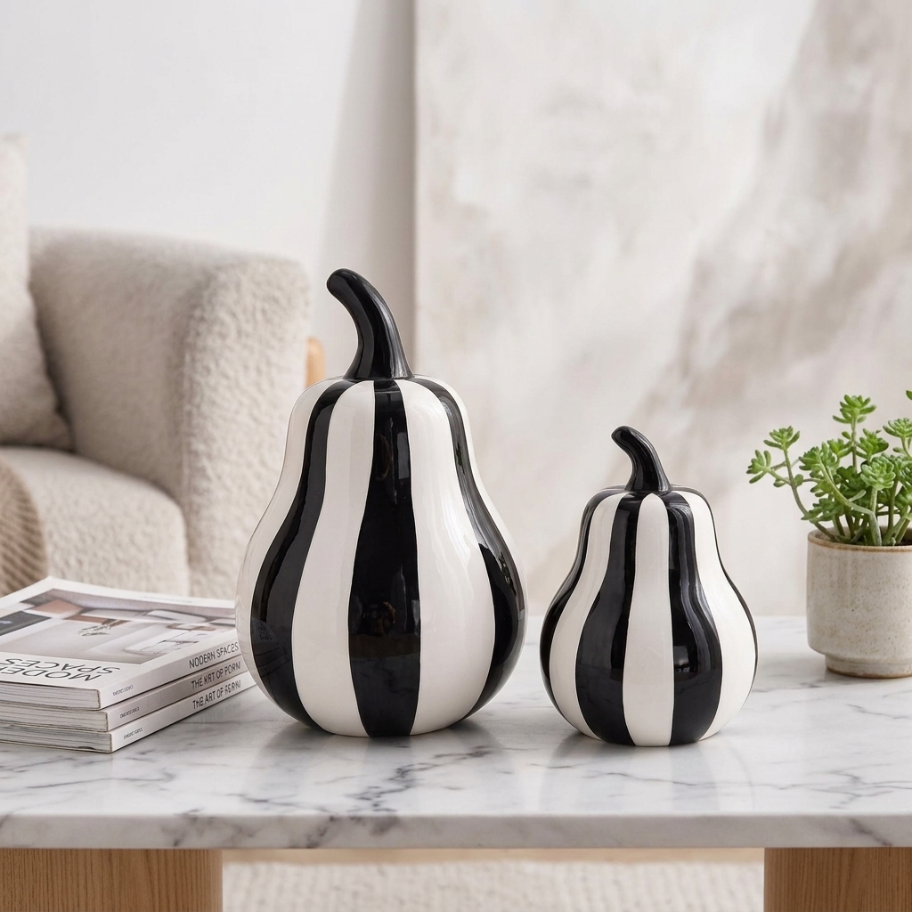 modern-white-marble-ceramic-pear-decor