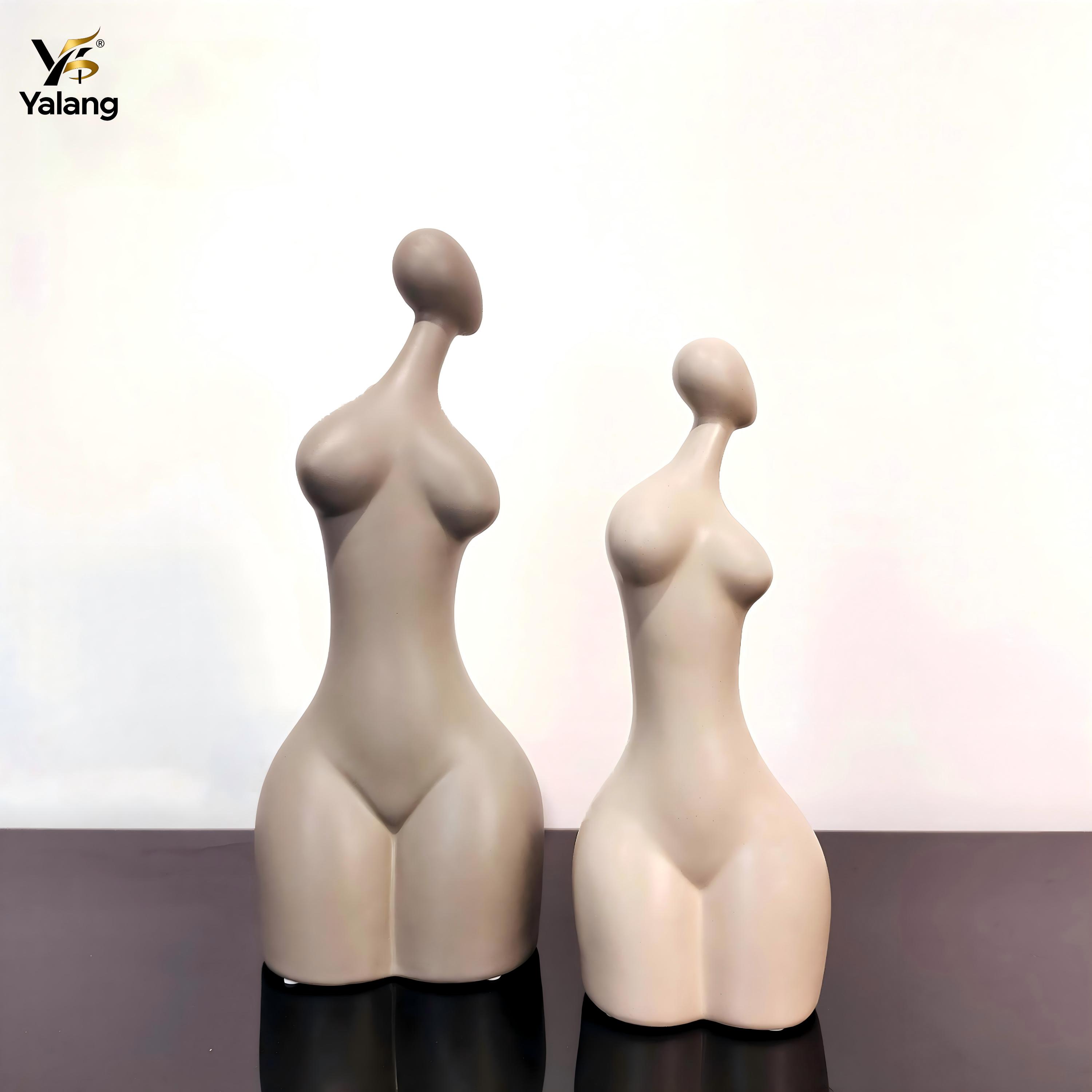 Abstract Female Form Ceramic Sculptures | Modern Matte Body Art Decor