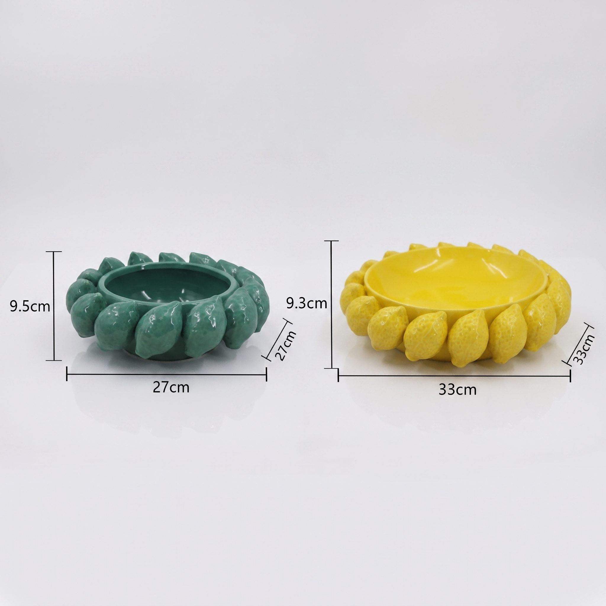 dual-color-dual-size-lemon-lime-ceramic-fruit-bowl-collection