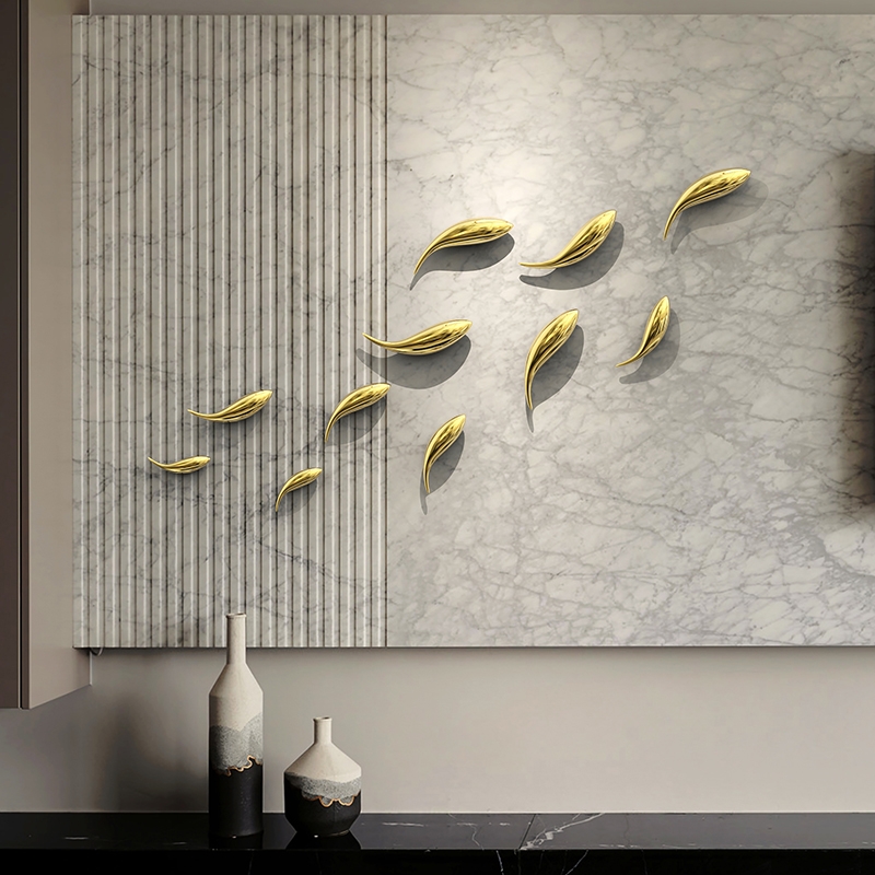 Handmade Electroplated Ceramic Fish Wall Art | Modular Luxury Wall Decor