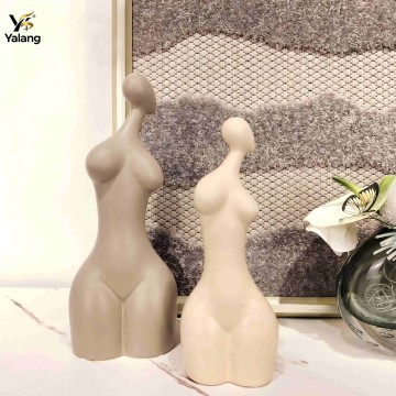 Abstract Female Form Ceramic Sculptures | Modern Matte Body Art Decor