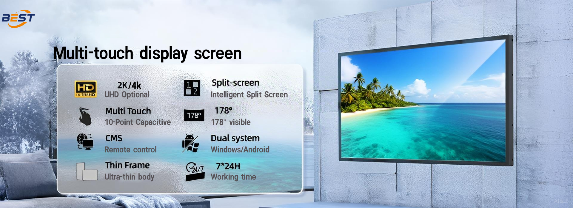 Indoor Wall Mounted Digital Signage