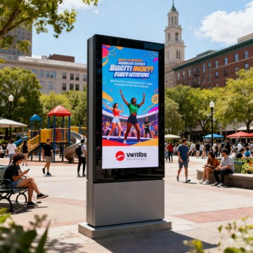 Outdoor Floor Mounted Pedestal Digital Kiosk with Touch Screen