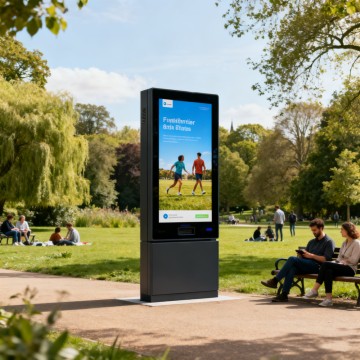 All-Weather Outdoor Floor Standing Display with Capacitive Touch