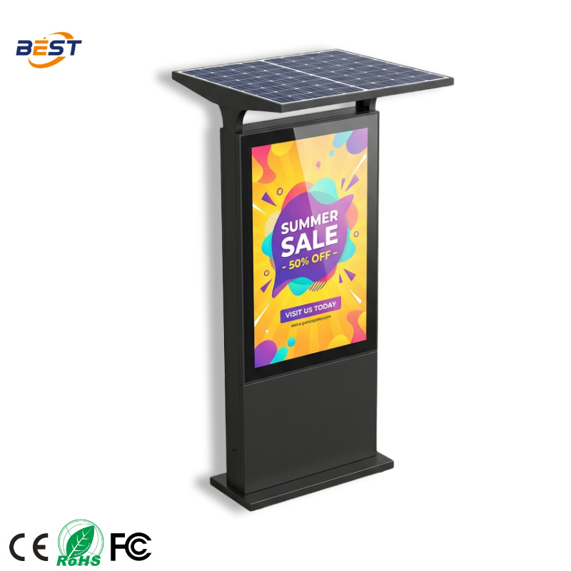 Off-Grid Digital Signage | 420W Solar · 48H Battery · IP55