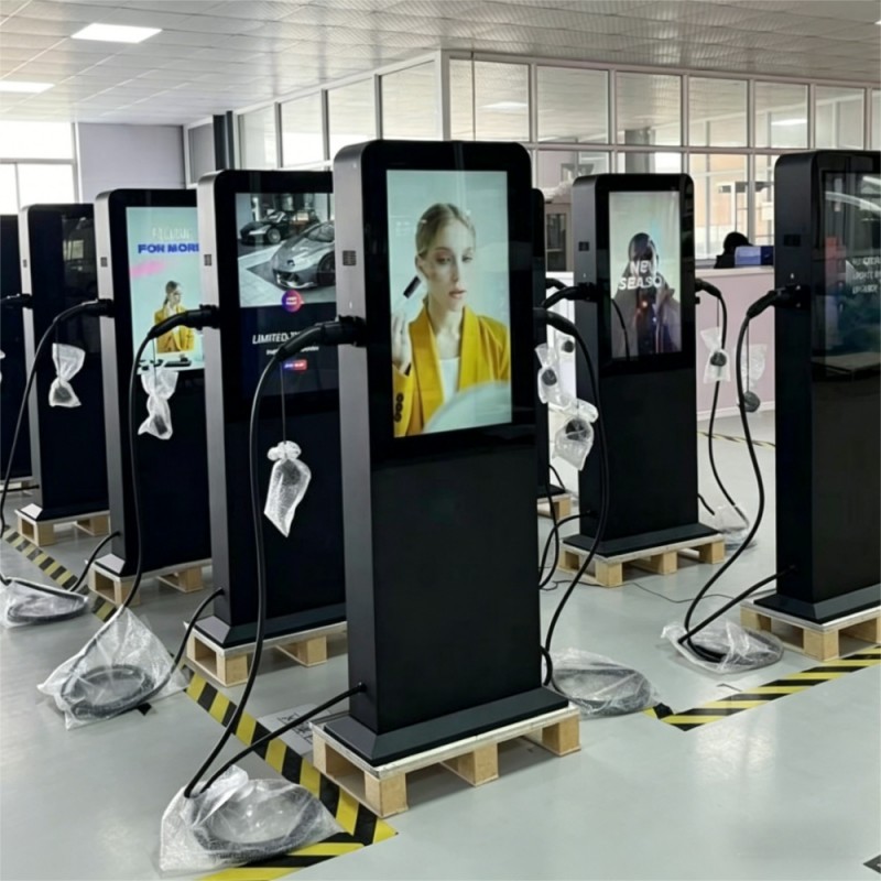 Outdoor EV Charging Advertising Kiosk Enters Mass Production for US and European Markets