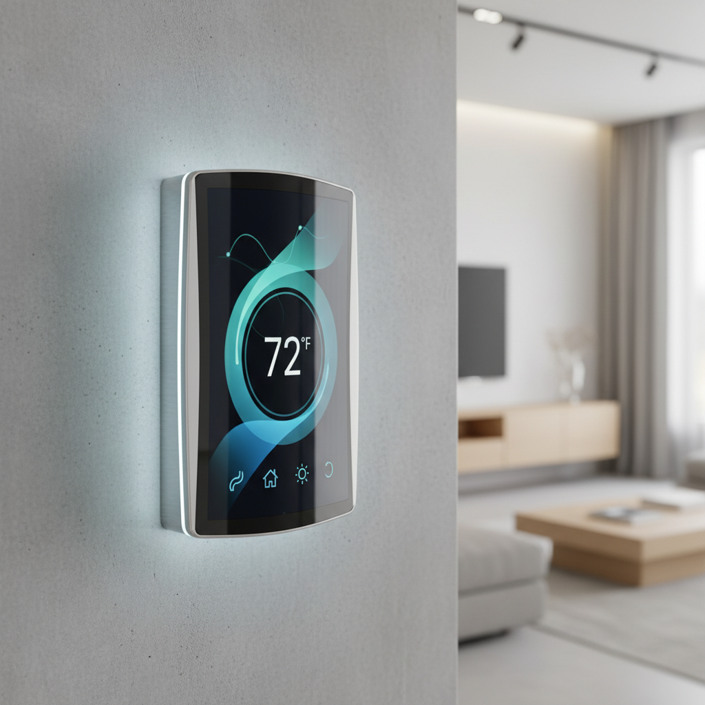 Curved Screen For Smart Home Thermostats