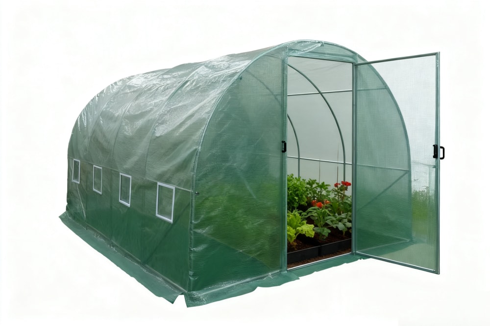 Durable Greenhouse with PE Mesh Cover and Easy Access Door des (2)