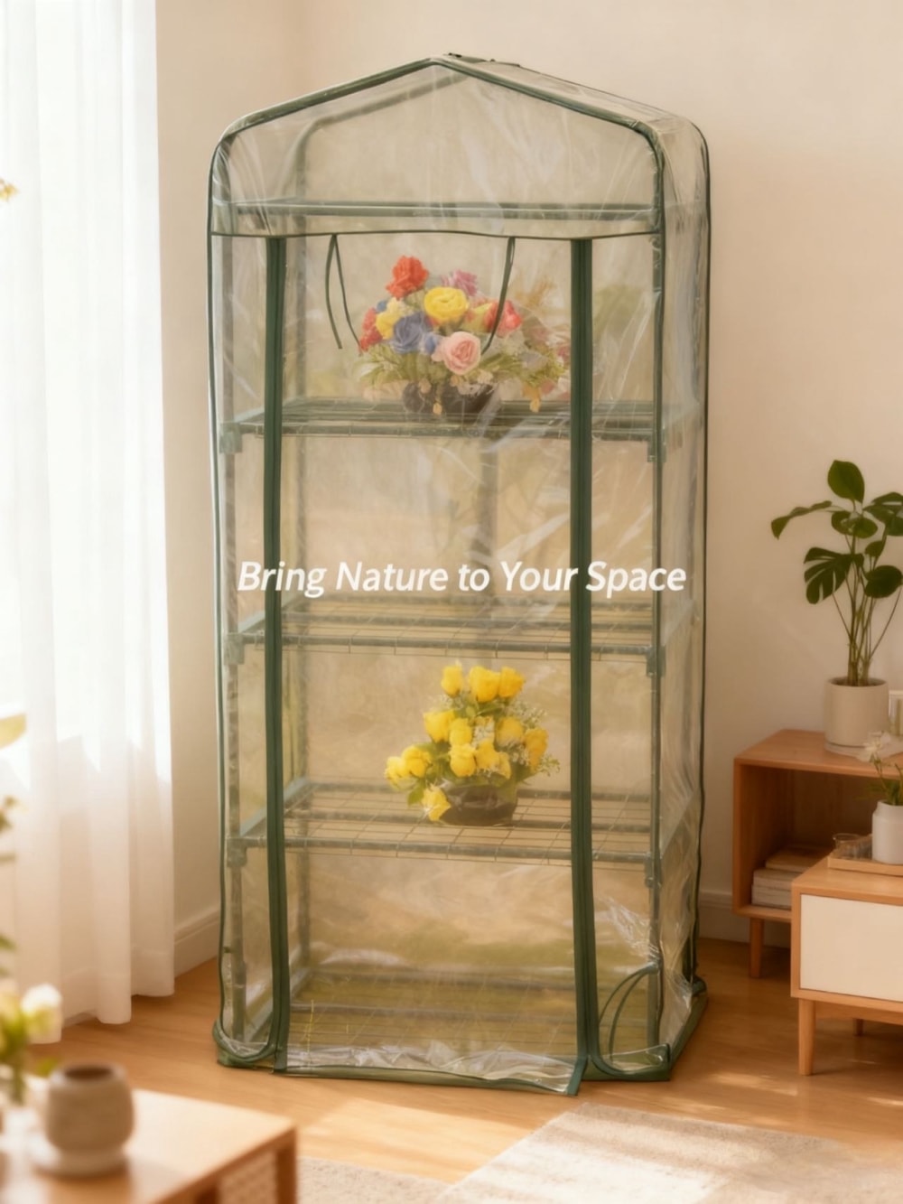 Indoor & Outdoor Mini Greenhouse with PVC Cover detail