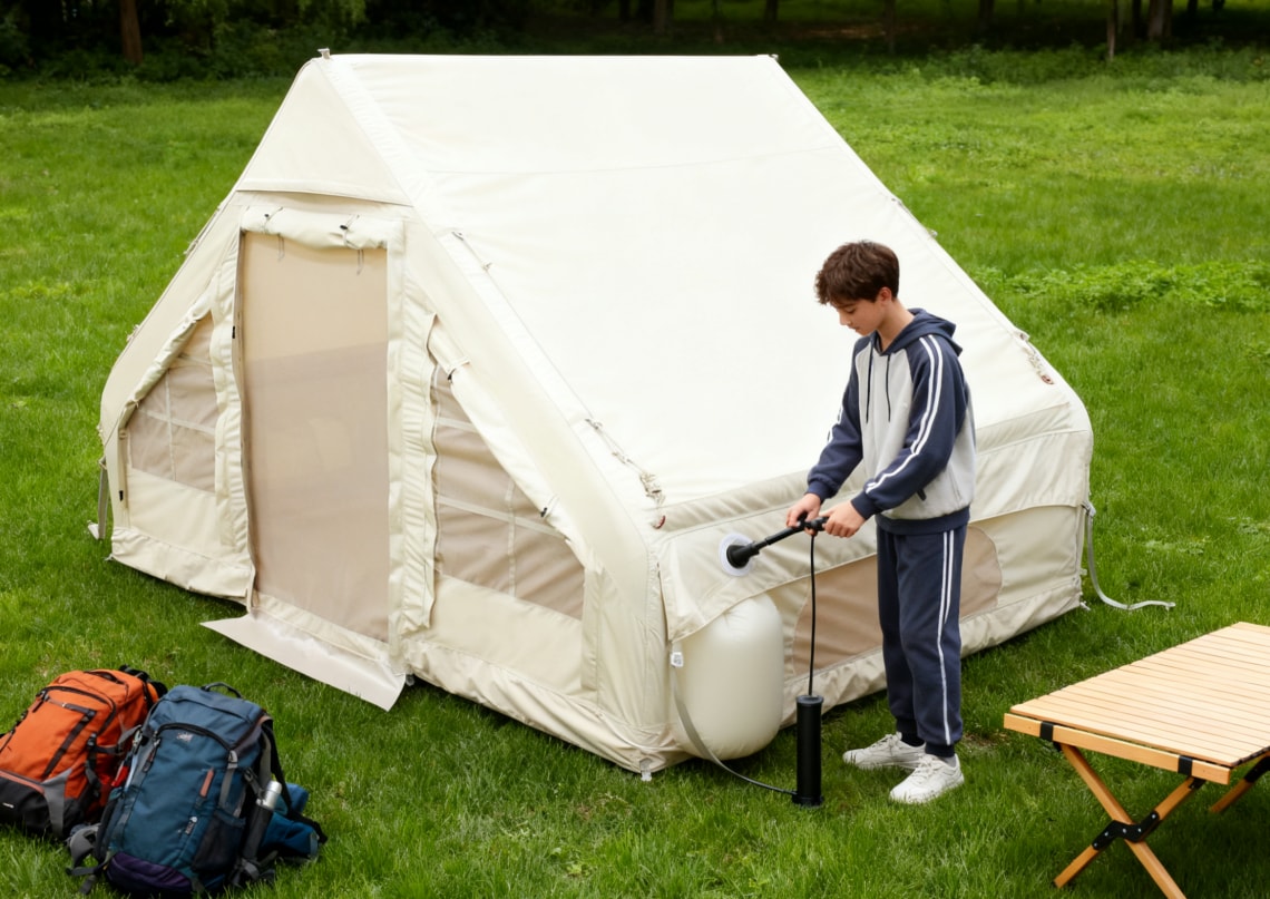 Inflatable Tent with Pump Instant Glamping Camping Tents detail (2)