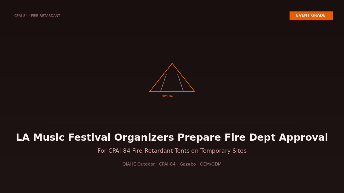 Fire Department Approval Document Preparation Los Angeles Music Festival Organizers Complete When Erecting CPAI-84 Fire-Retardant Tents on Temporary Sites