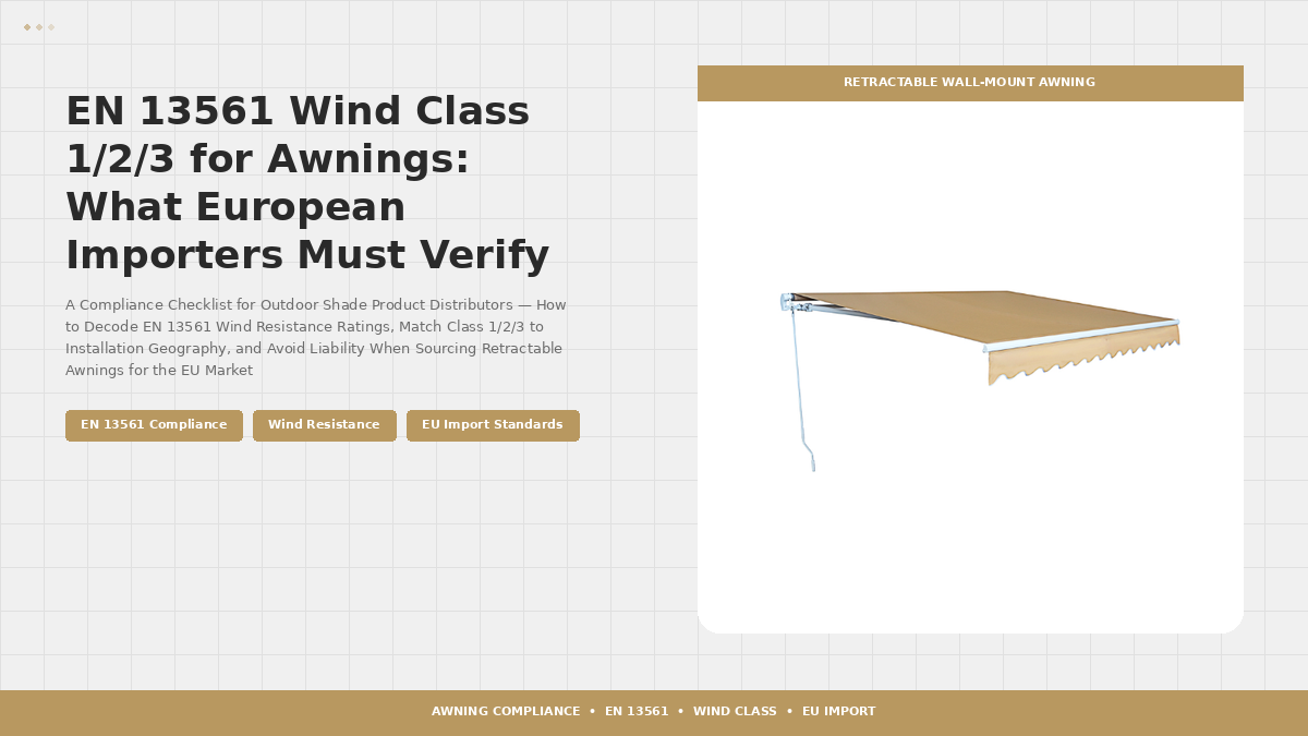 EN 13561 Wind Class 1/2/3 for Awnings: What European Importers Must Verify