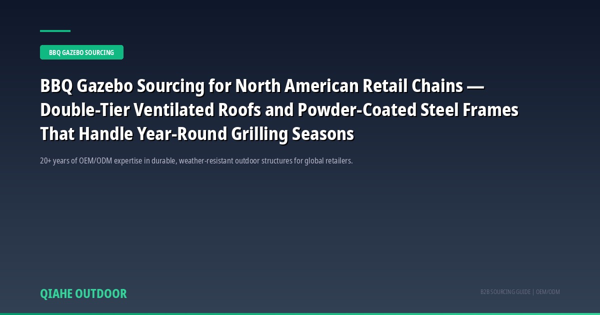 BBQ Gazebo Sourcing for North American Retail Chains — Double-Tier Ventilated Roofs and Powder-Coated Steel Frames That Handle Year-Round Grilling Seasons
